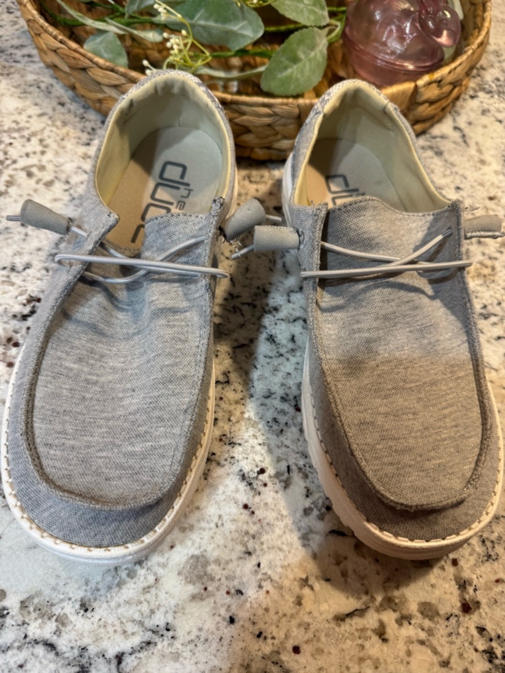 Hey Dude Women’s Wendy Two-Tone Light Gray Casual Slip-On Loafers